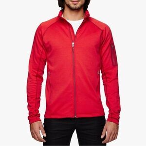 Marmot Mens Jacket Fleece Polartec Full Zip Sleeve Pocket Logo Red Size Large